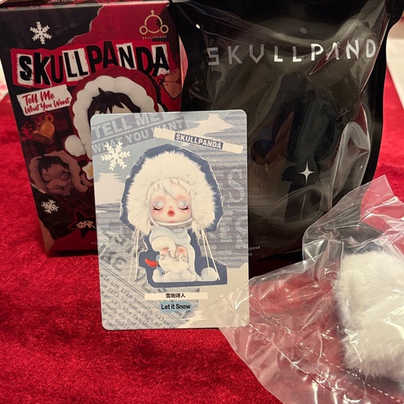 Skull Panda Let It Snow;Tell Me What you want;new w/ box unopened bag w/ card
